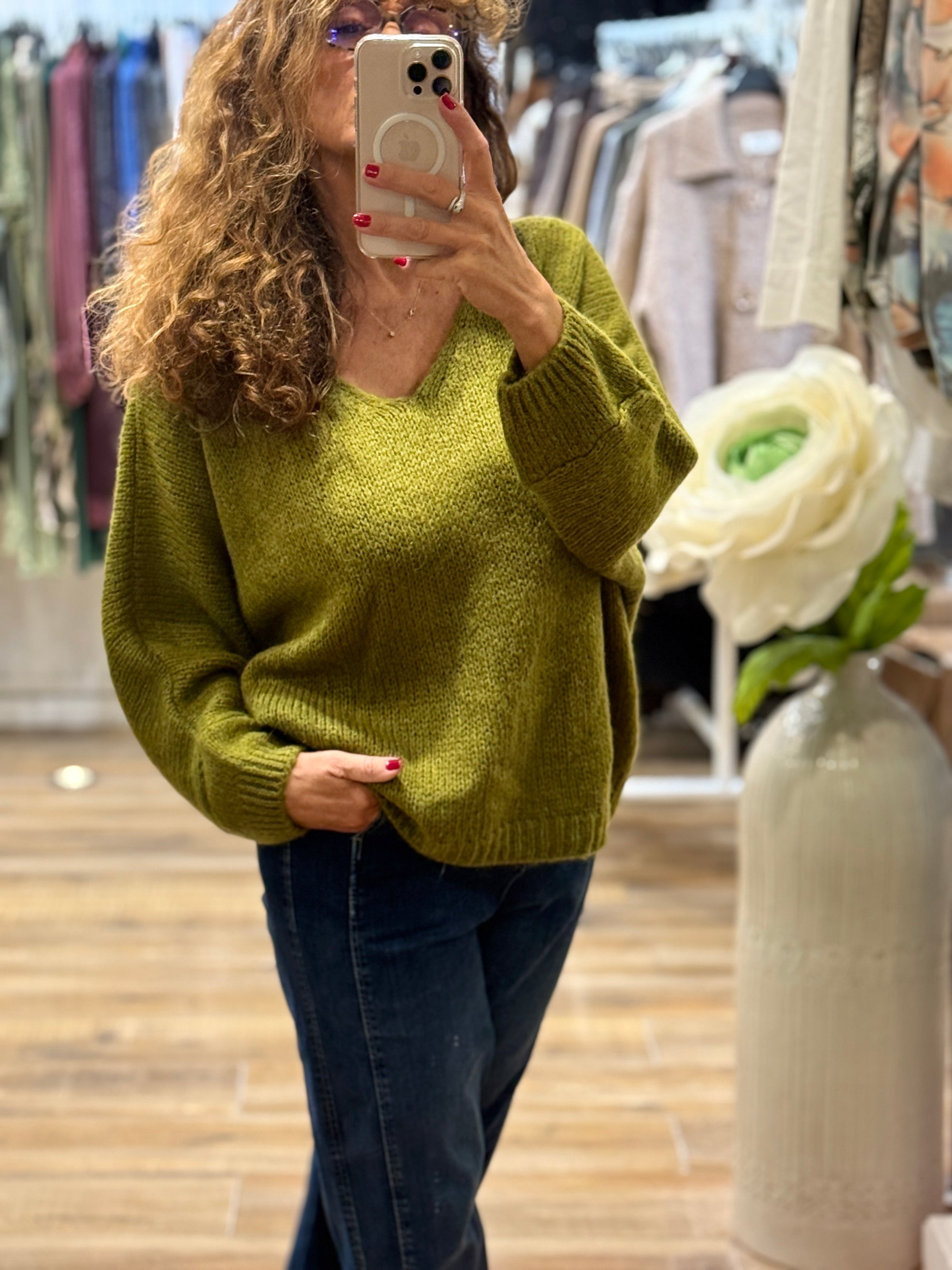 PULL AMPLE VERT OLIVE