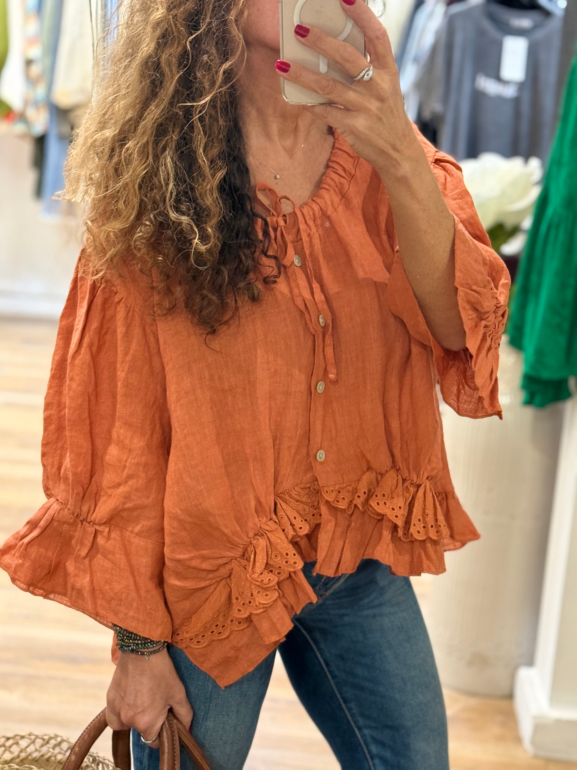 BLOUSE BOHÈME TERRACOTTA
