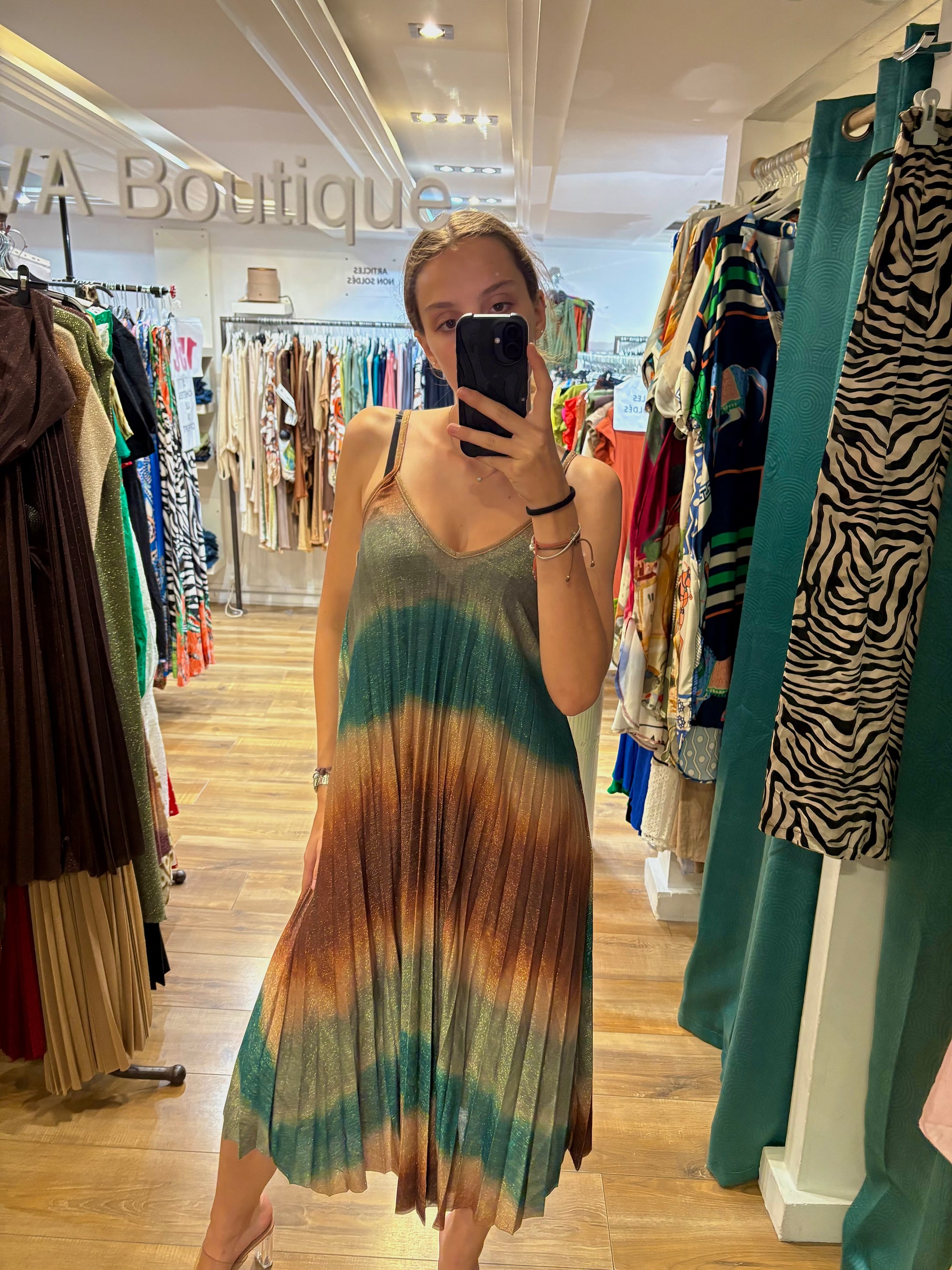 ROBE IRISÉE BLEU CANARD