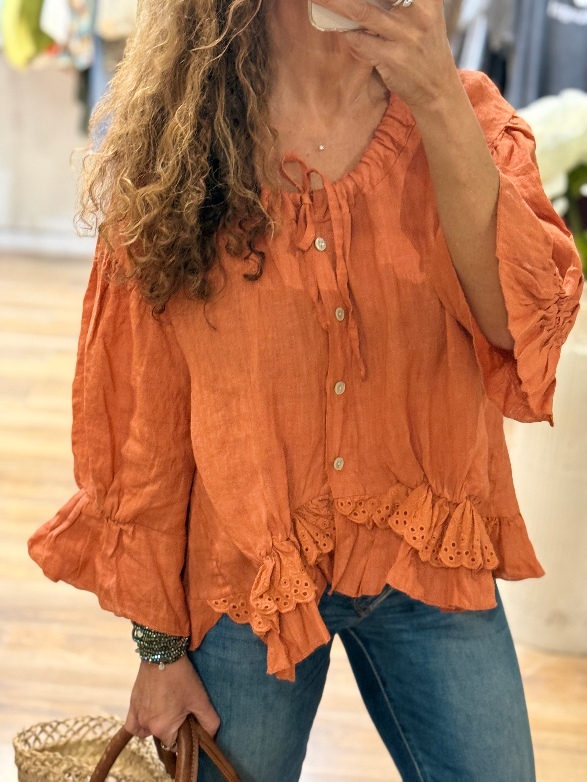BLOUSE BOHÈME TERRACOTTA