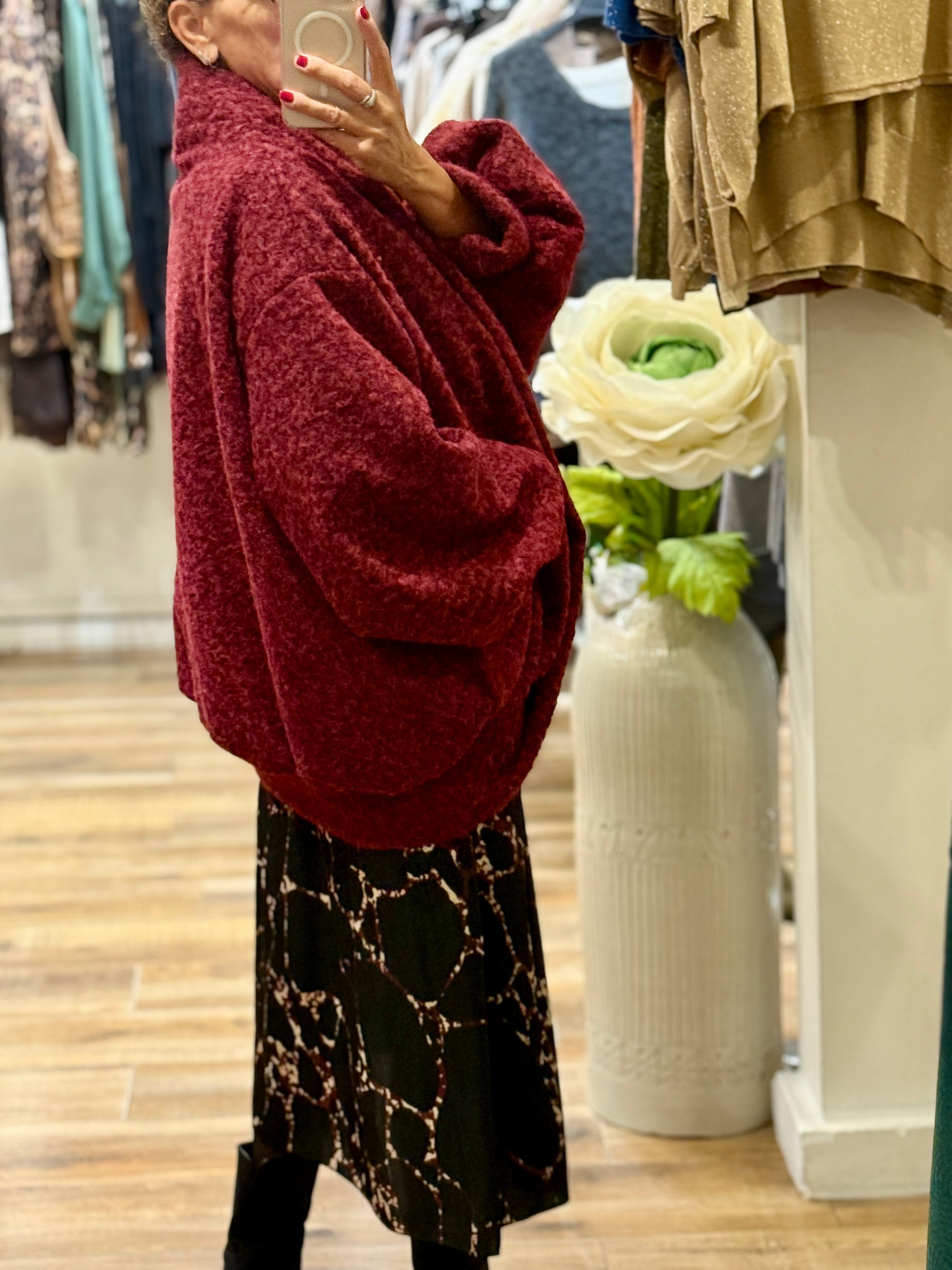 VESTE OVERSIZE BORDEAU