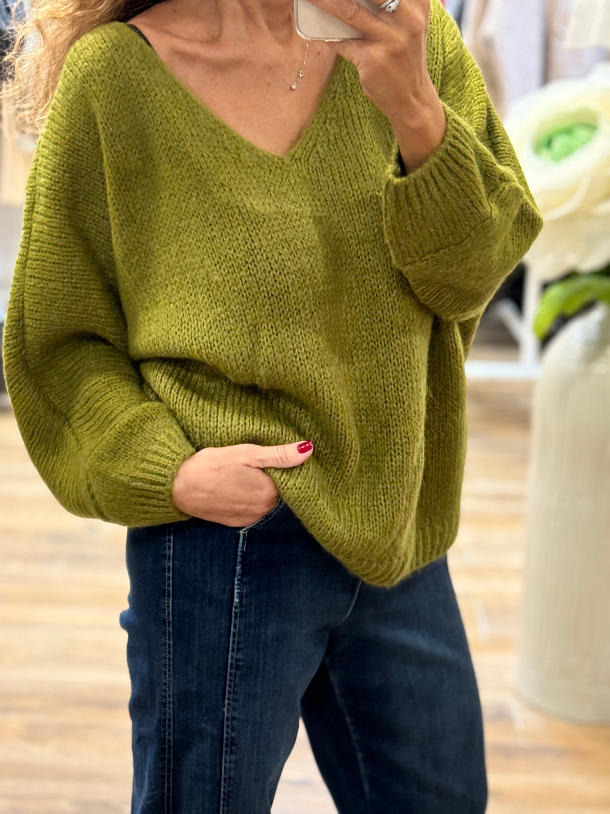 PULL AMPLE VERT OLIVE