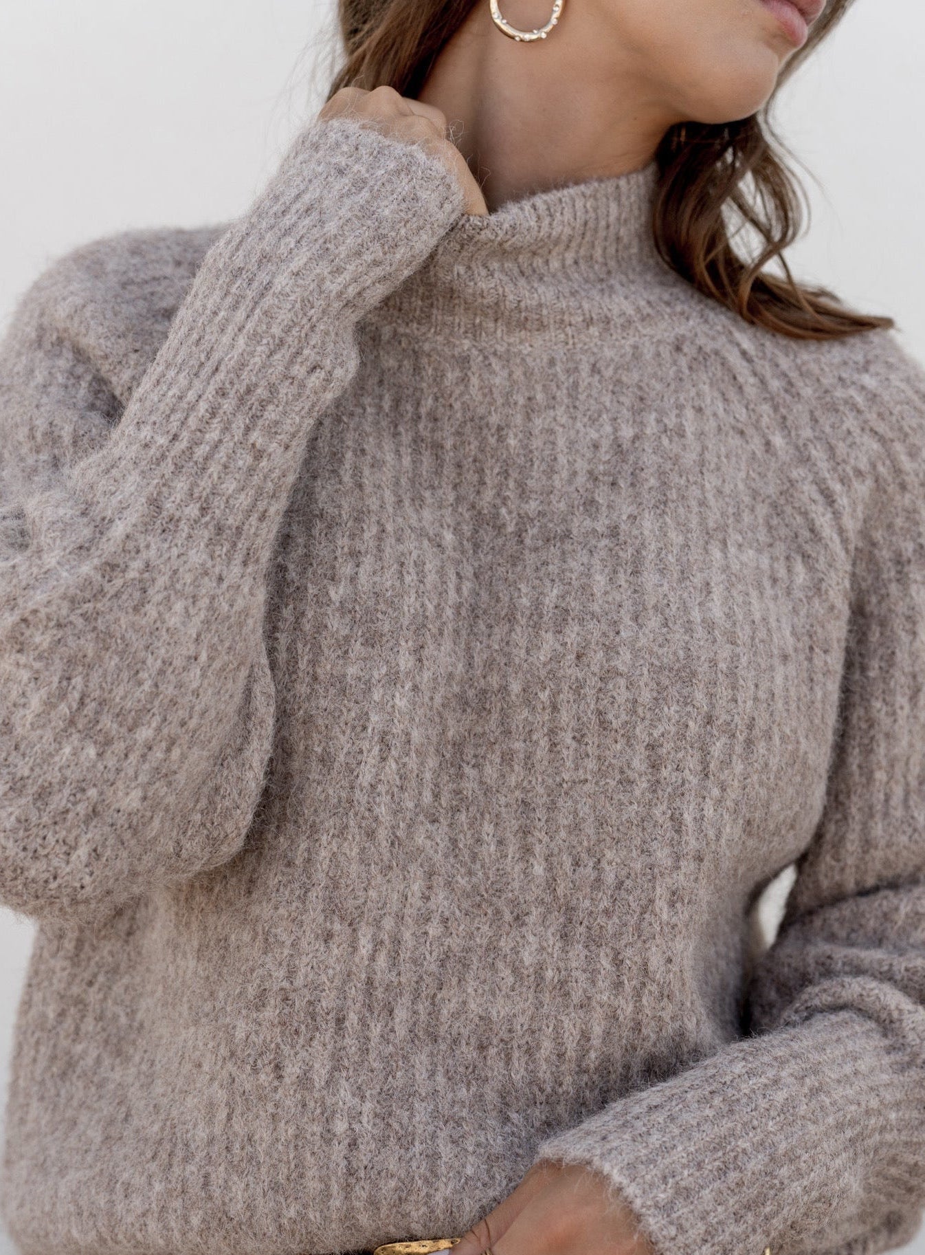 PULL MAILLE DOUCE TAUPE