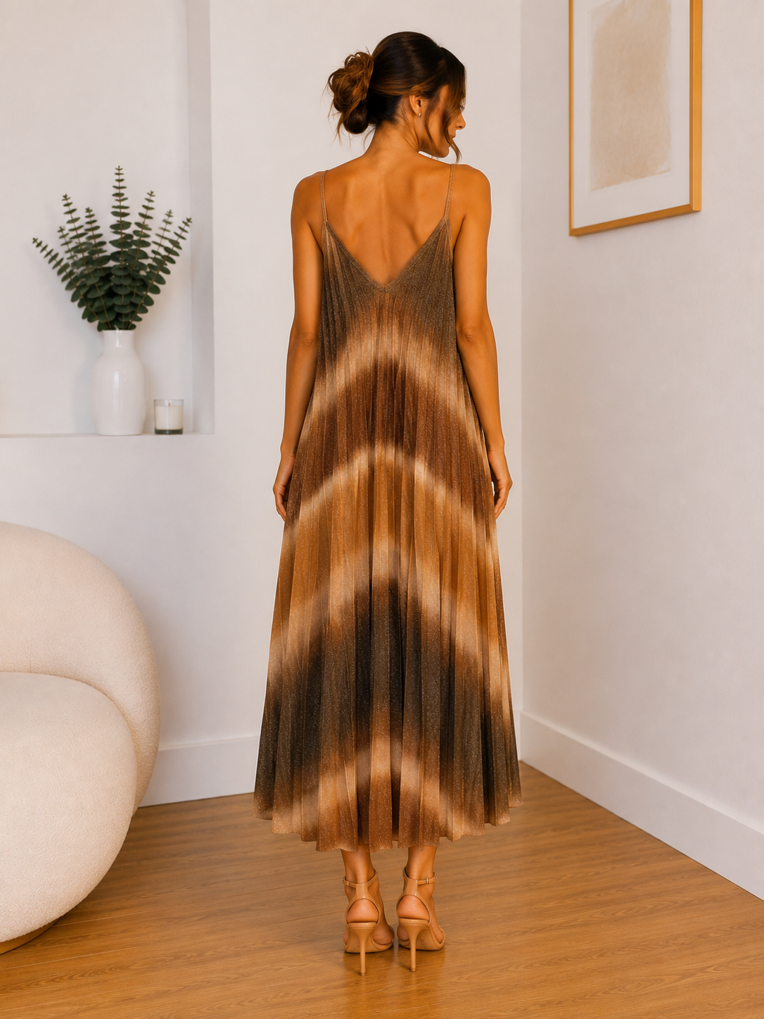 ROBE PLISSÉE CHOCOLAT