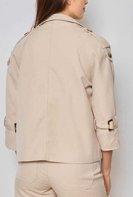 VESTE COURTE BEIGE STYLE TRENCH