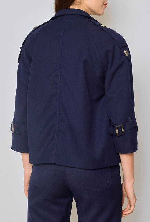 VESTE COURTE BLEU MARINE STYLE TRENCH