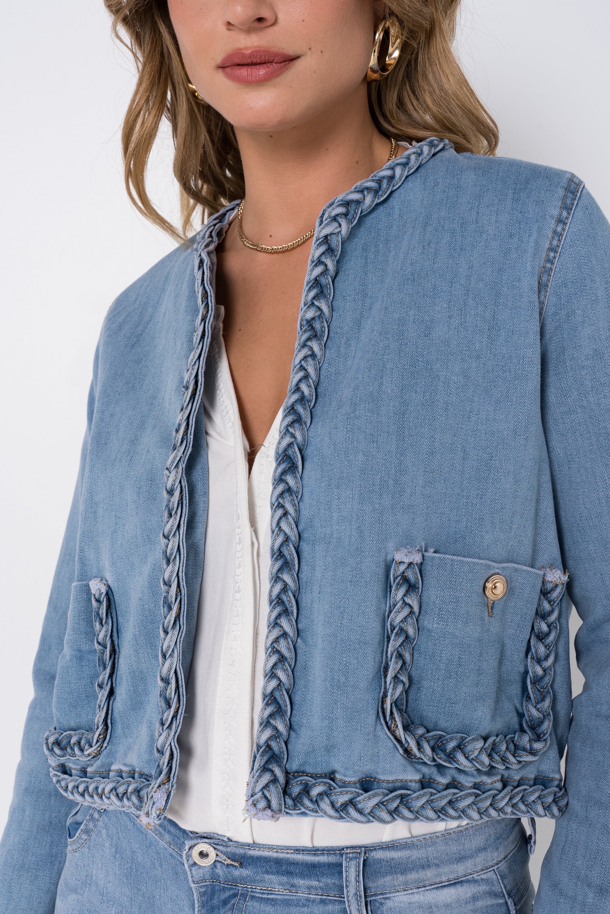 VESTE DENIM DETAILS TRESSES