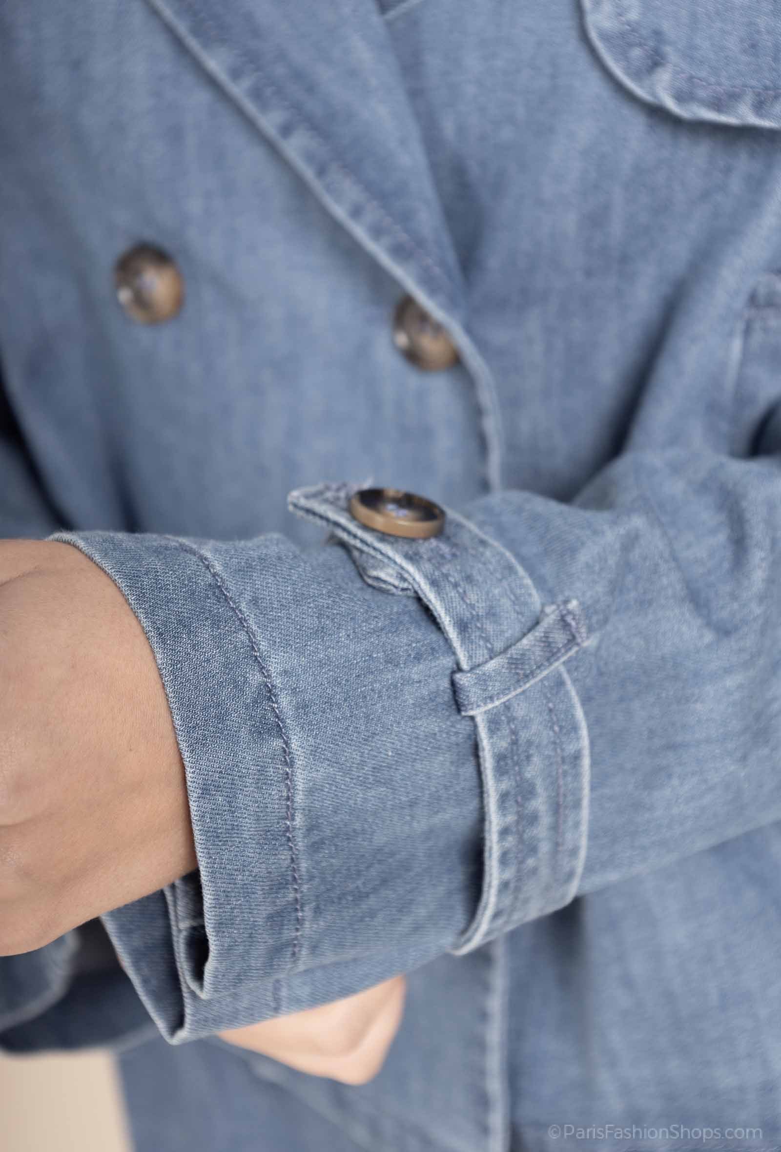 VESTE DENIM STYLE TRENCH
