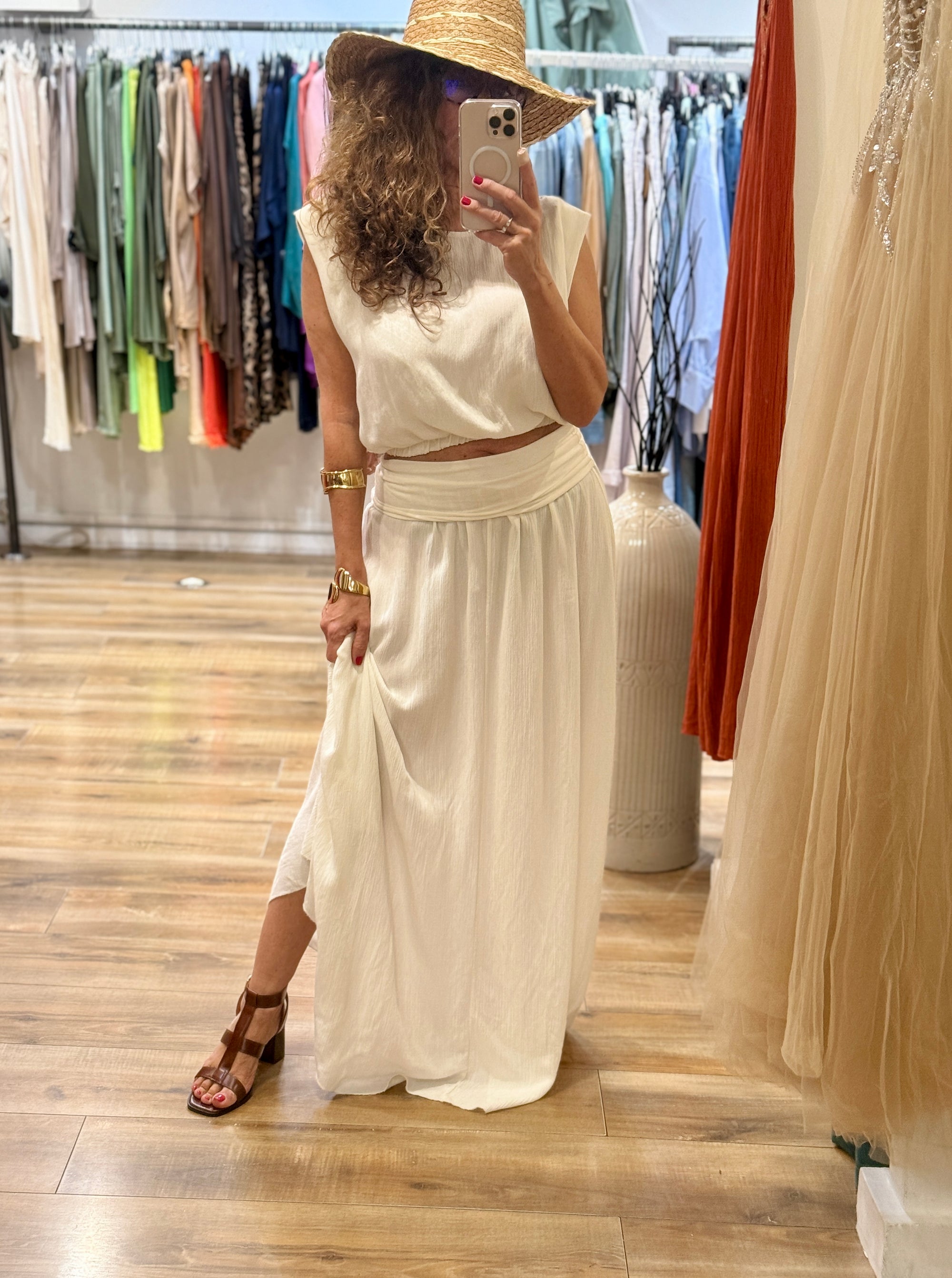 ENSEMBLE JUPE/TOP SANTORINI ECRU
