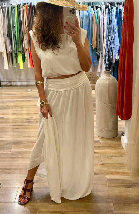 ENSEMBLE JUPE/TOP SANTORINI ECRU