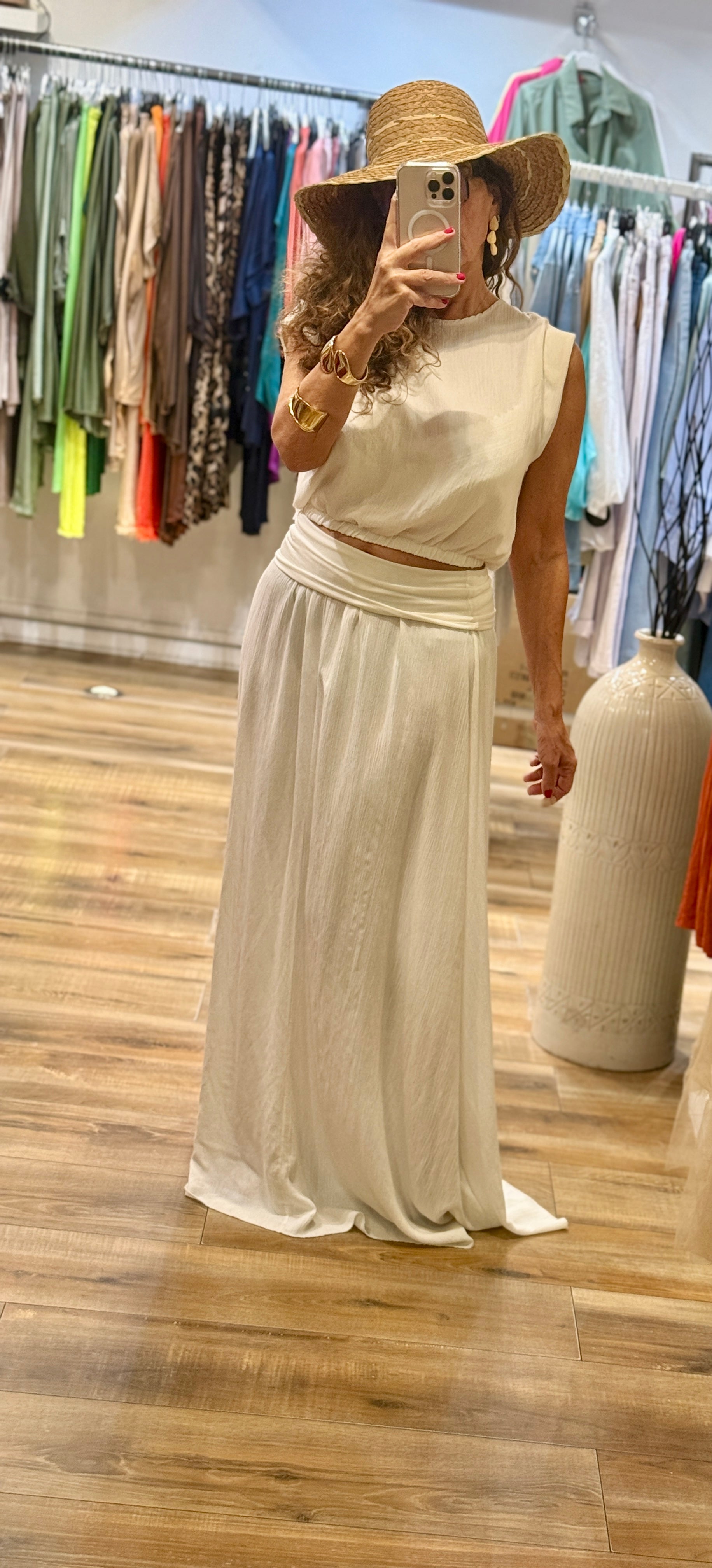 ENSEMBLE JUPE/TOP SANTORINI ECRU