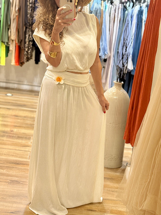 ENSEMBLE JUPE/TOP SANTORINI ECRU