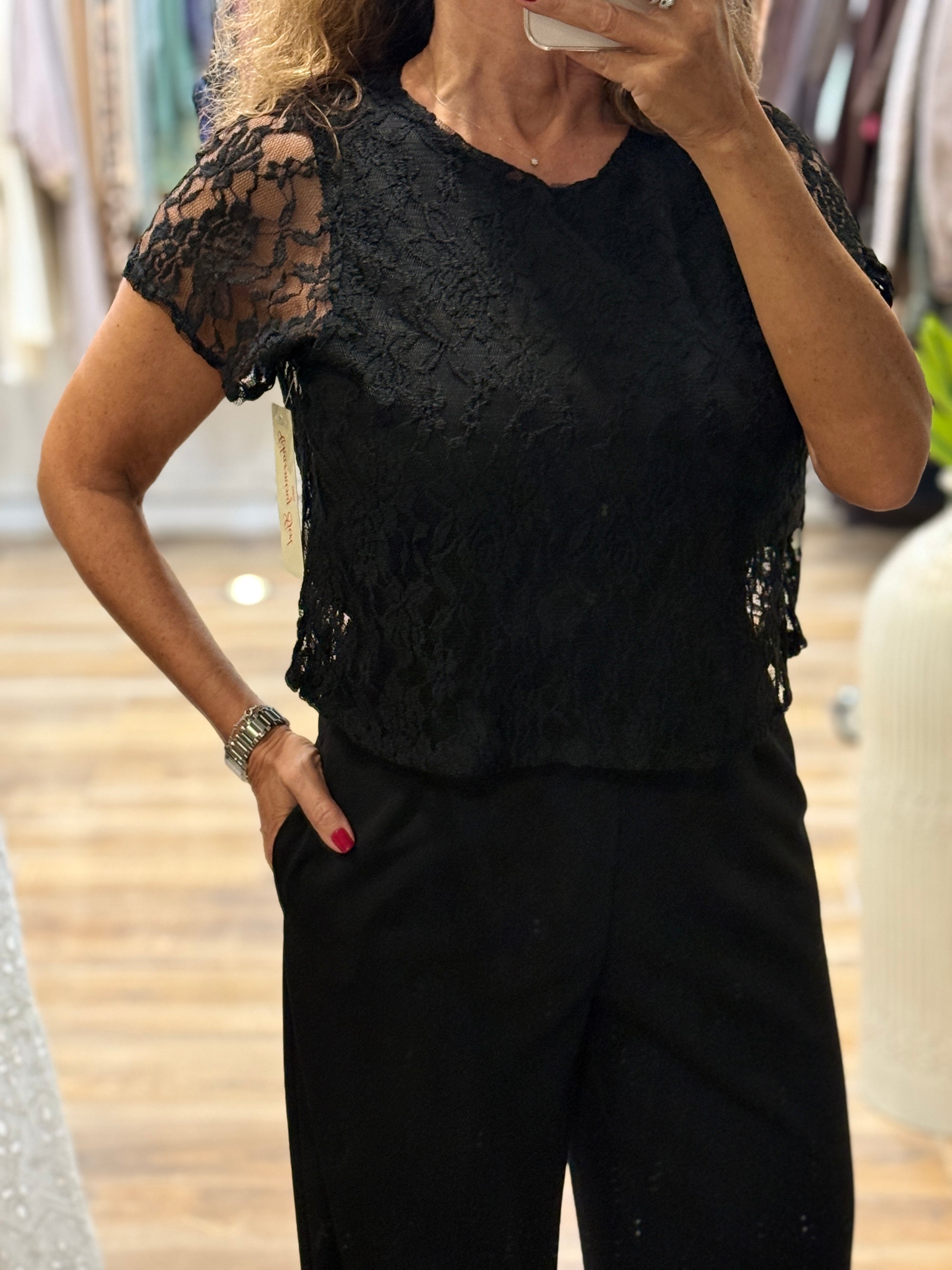 COMBINAISON NOIRE DENTELLE DOS CROISÉ