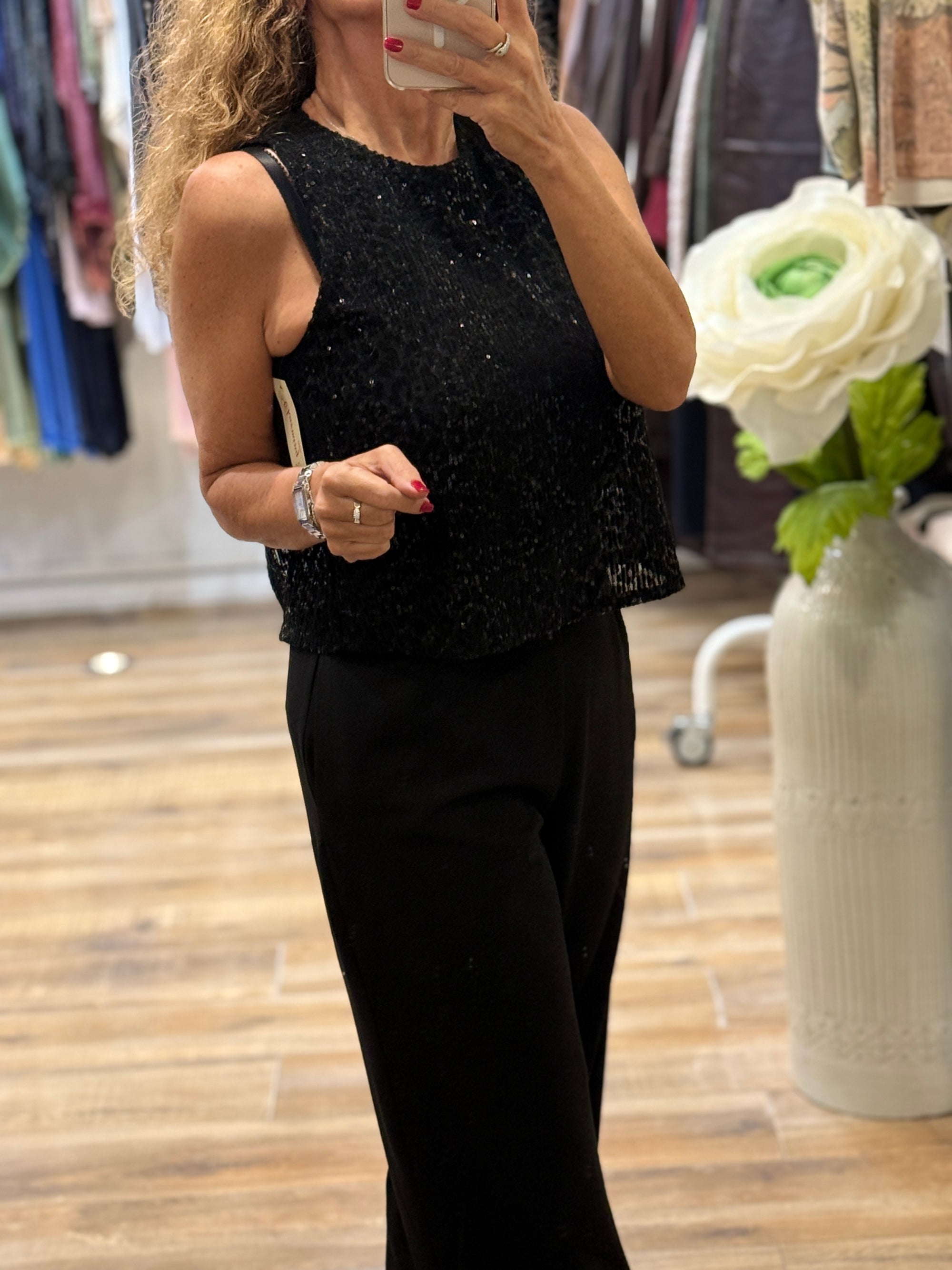 COMBINAISON NOIRE DOS CROISÉ SEQUINS