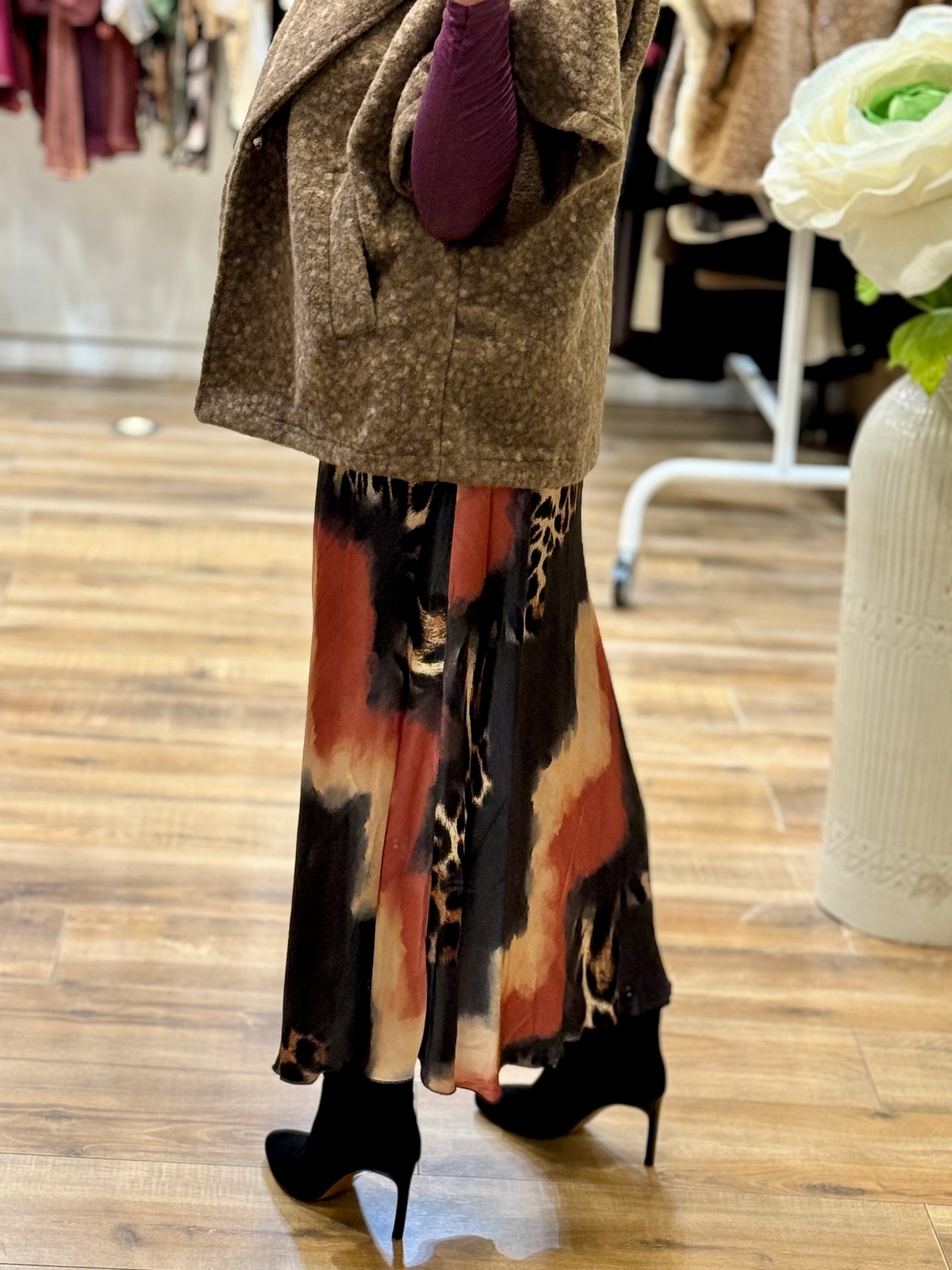 VESTE AMPLE FAÇON LAINE BOUCLEE MARRON