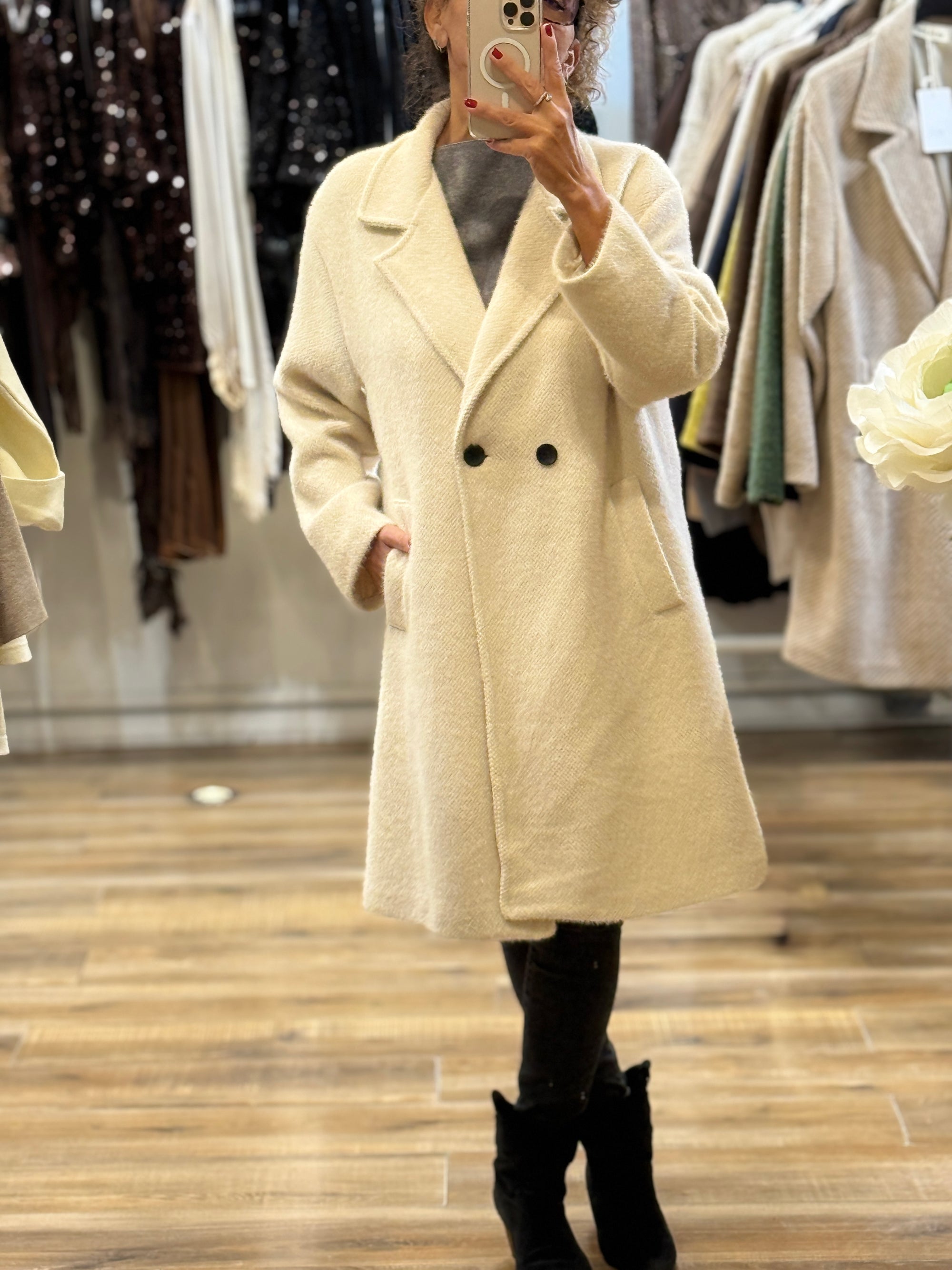 MANTEAU LONG OVERSIZE ECRU