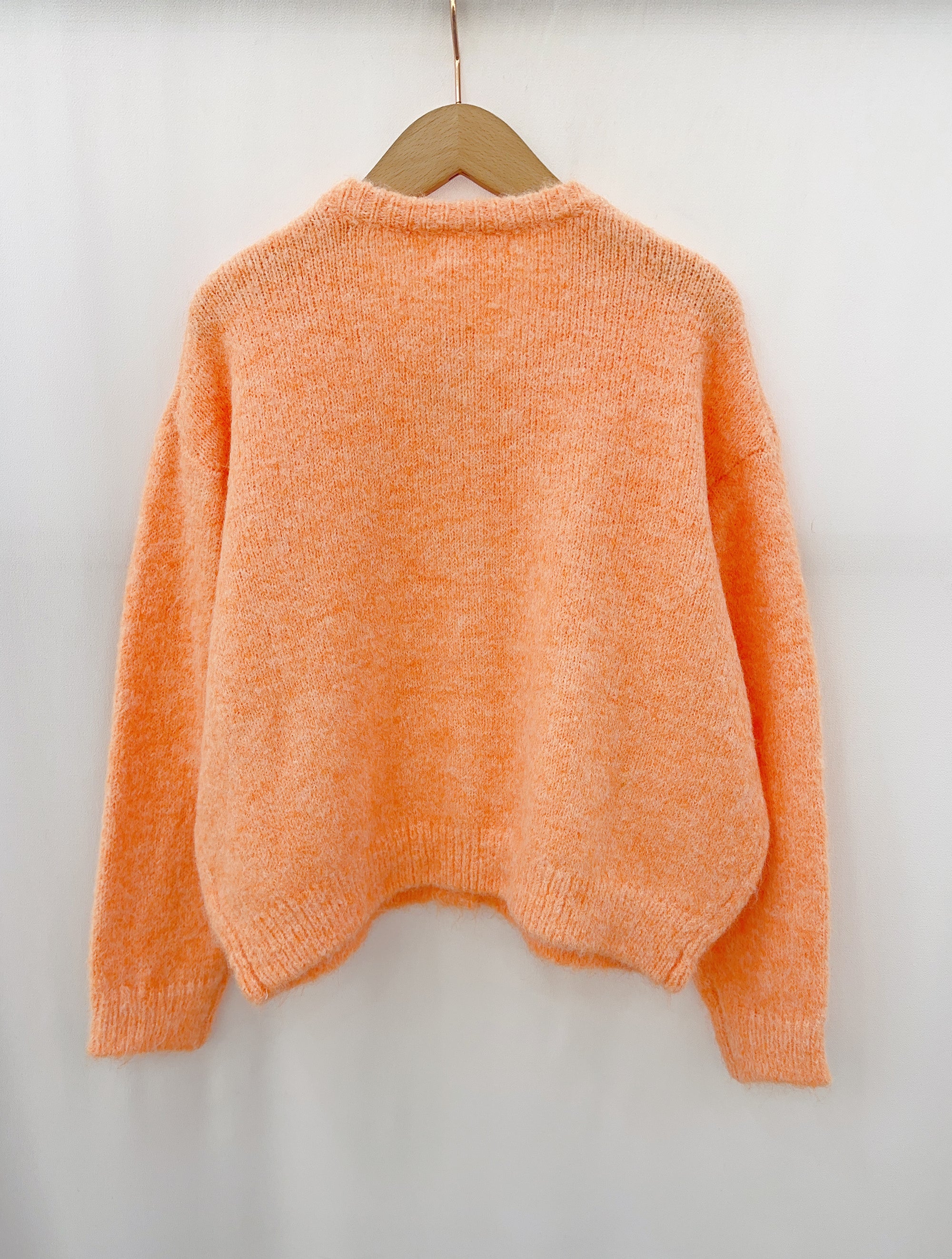 PULL/GILET DOUX BOUTONNÉ ORANGE LAINE