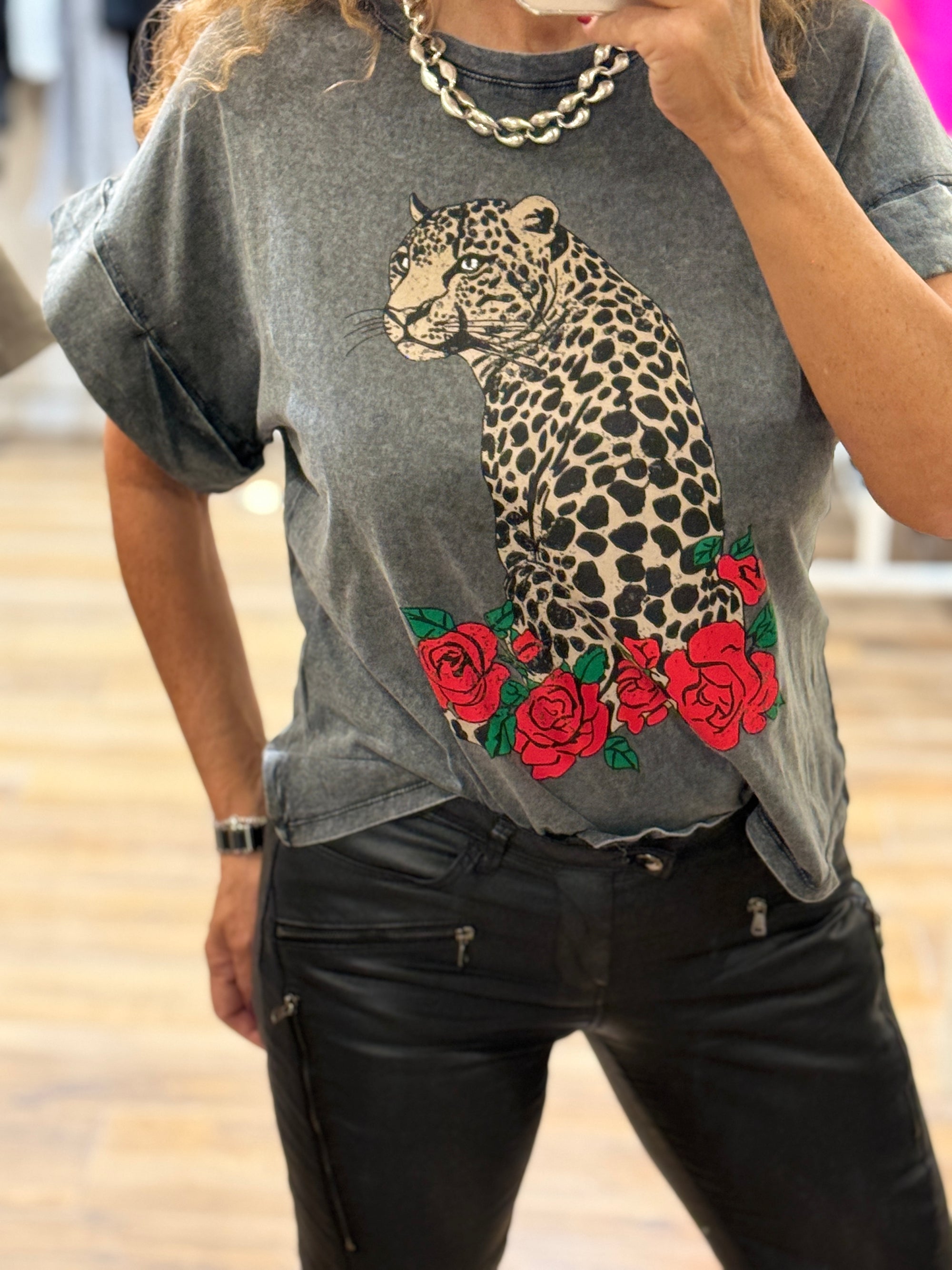 TEE SHIRT PANTHERE & ROSES