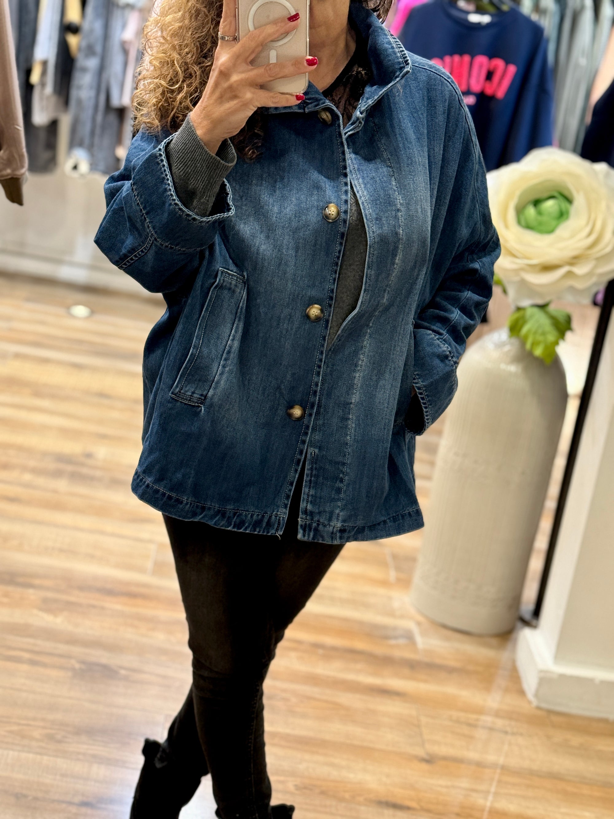 VESTE EN JEAN OVERSIZE DENIM BLEU