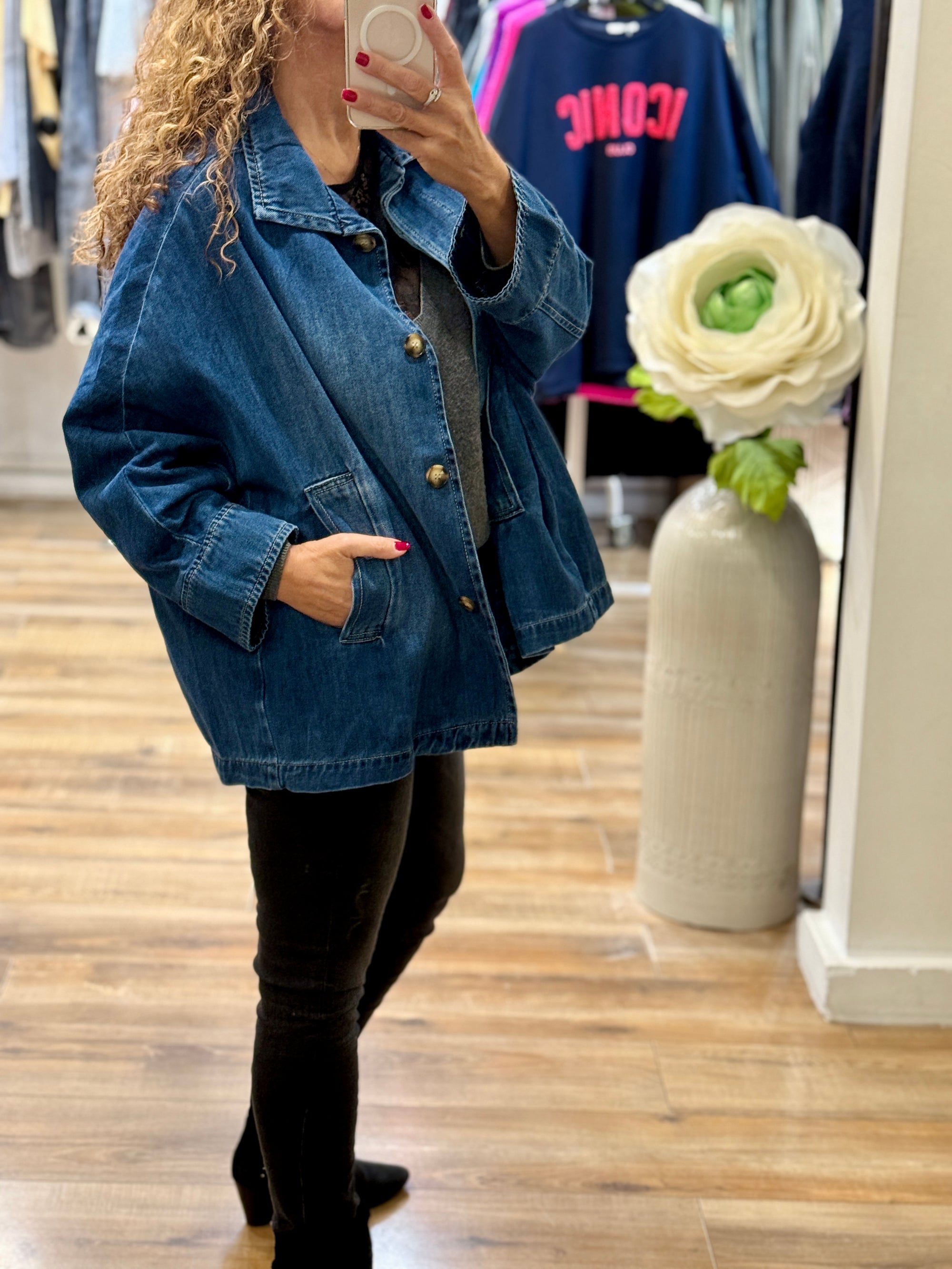 VESTE EN JEAN OVERSIZE DENIM BLEU