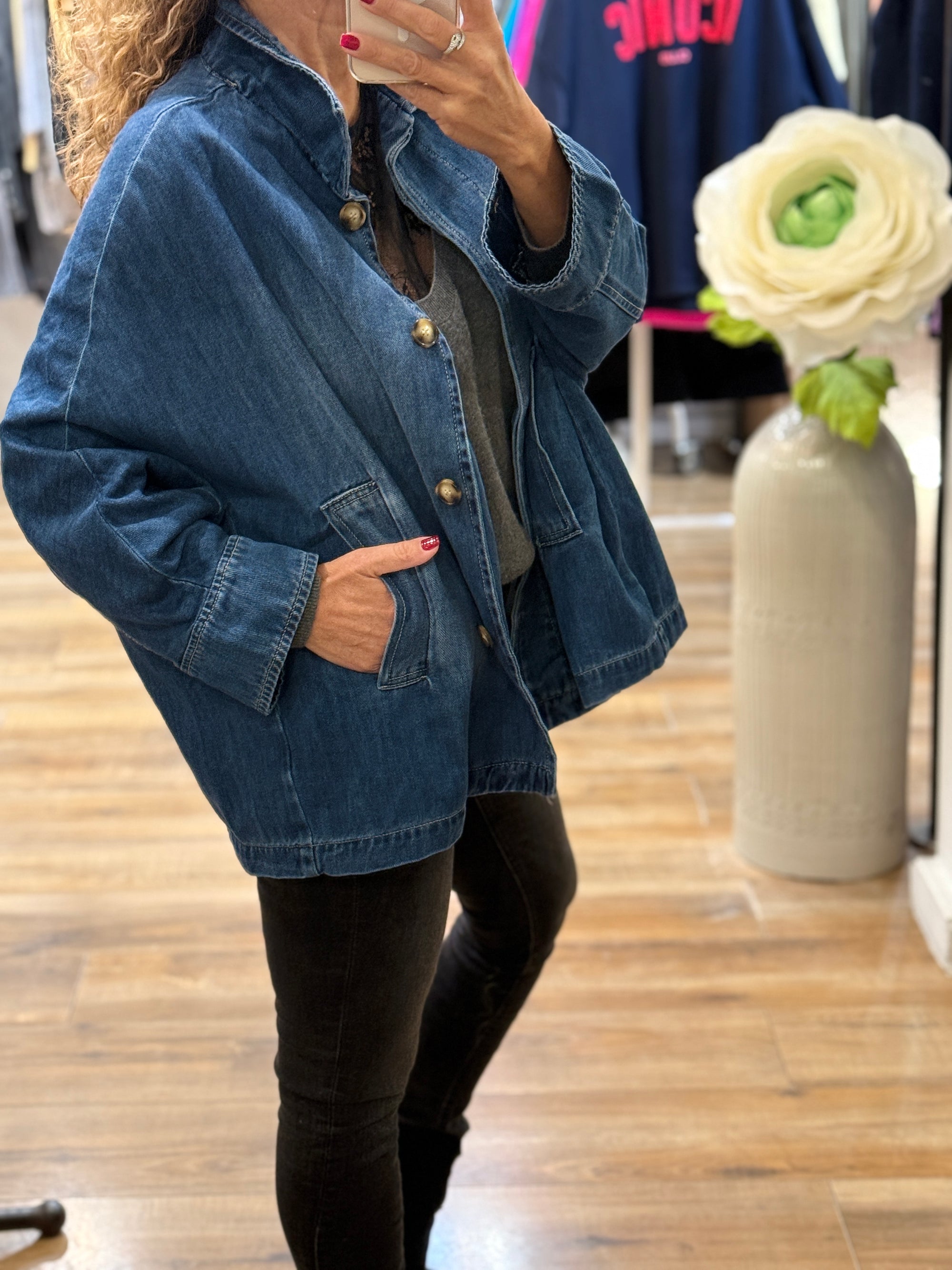 VESTE EN JEAN OVERSIZE DENIM BLEU