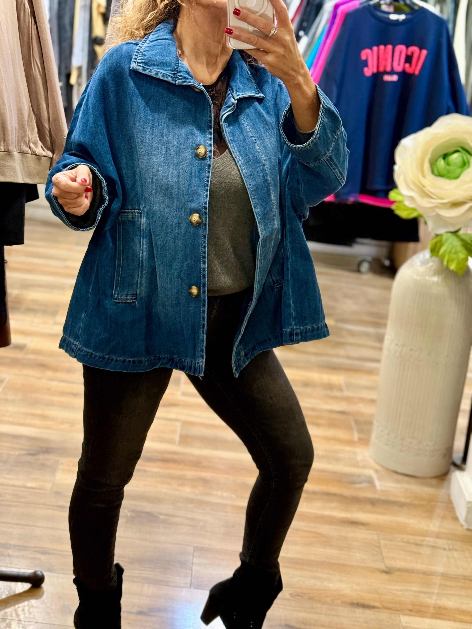 VESTE EN JEAN OVERSIZE DENIM BLEU
