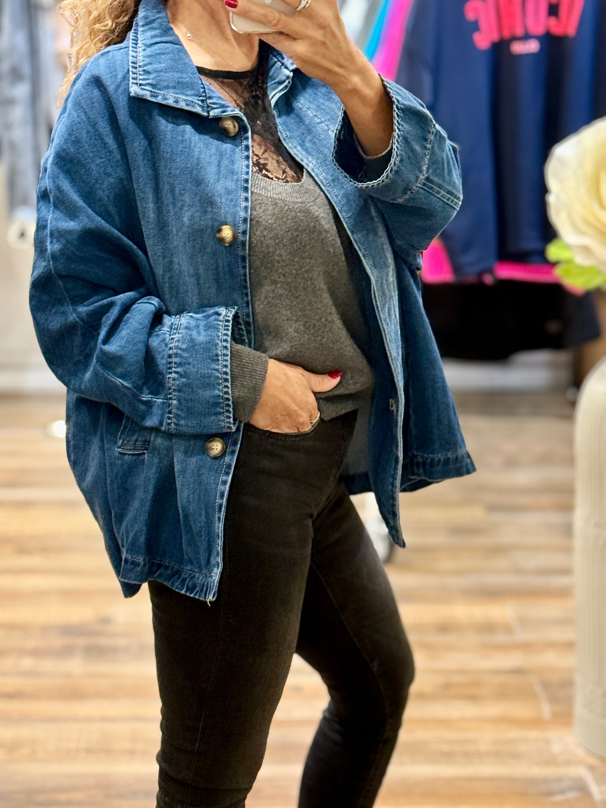 VESTE EN JEAN OVERSIZE DENIM BLEU