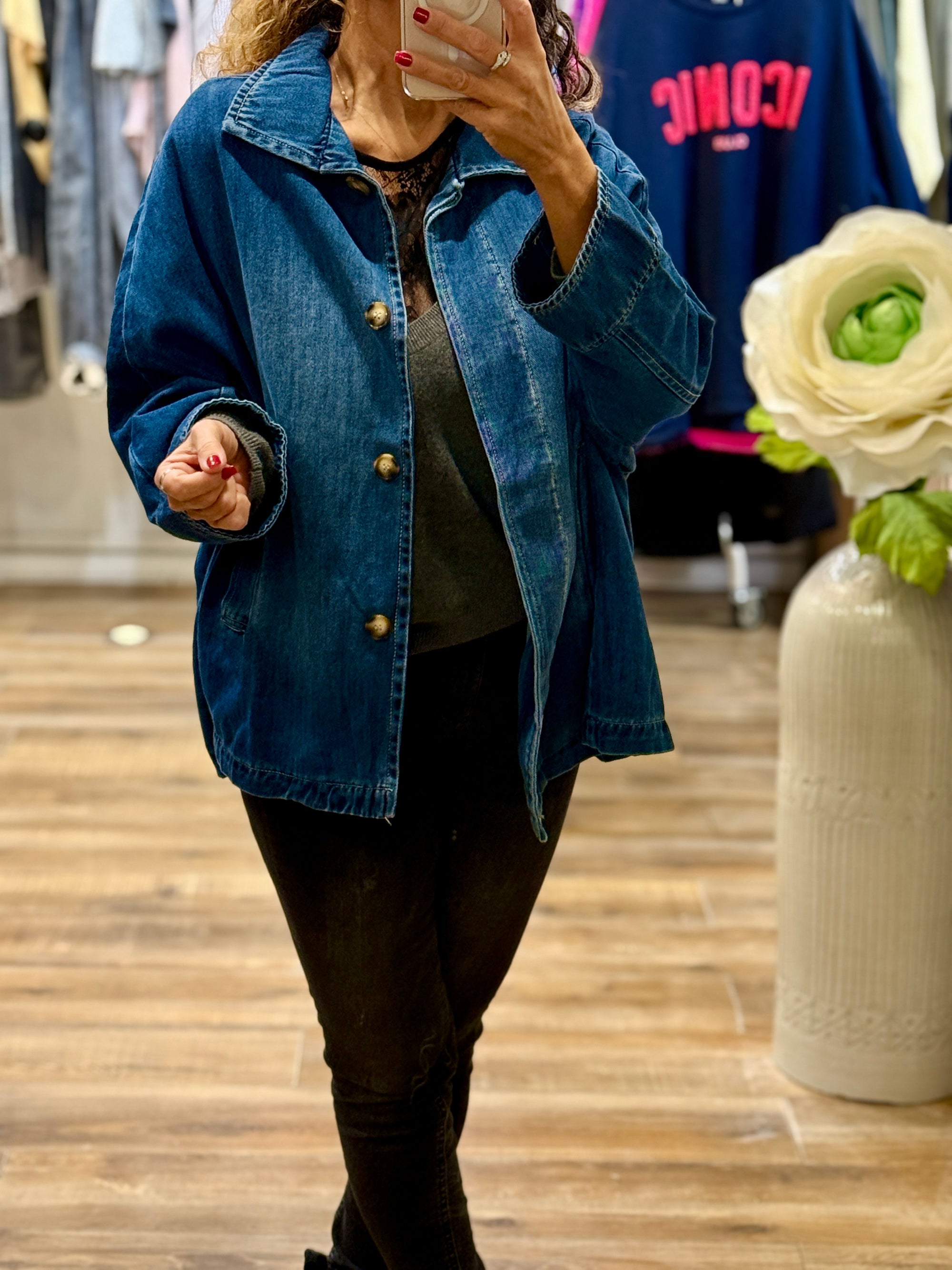 VESTE EN JEAN OVERSIZE DENIM BLEU