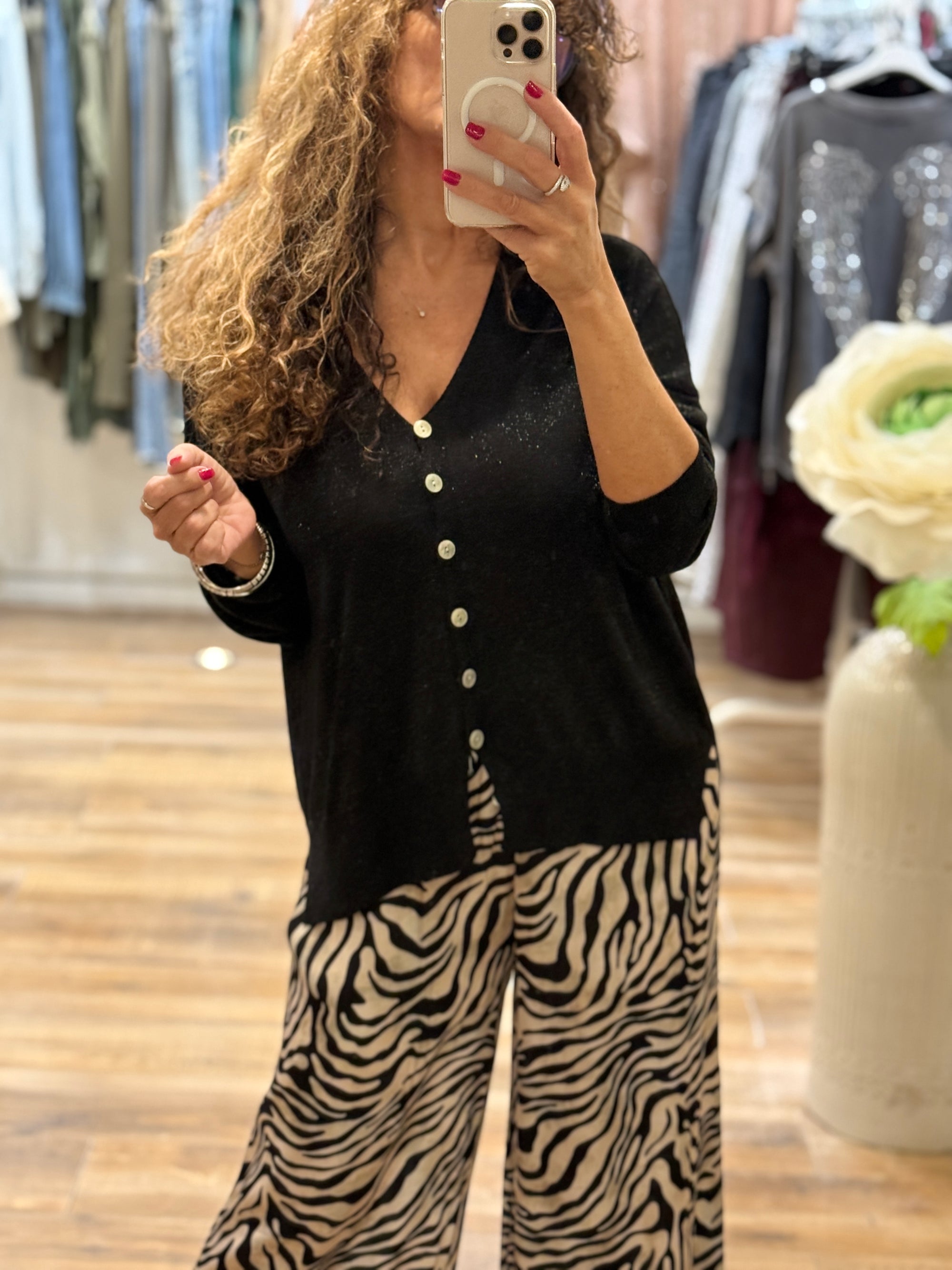 GILET LUREX NOIR