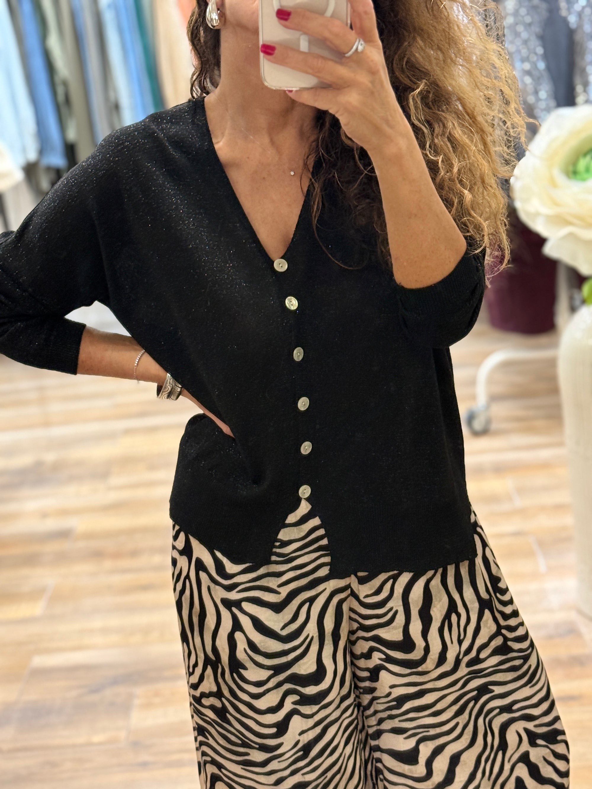 GILET LUREX NOIR