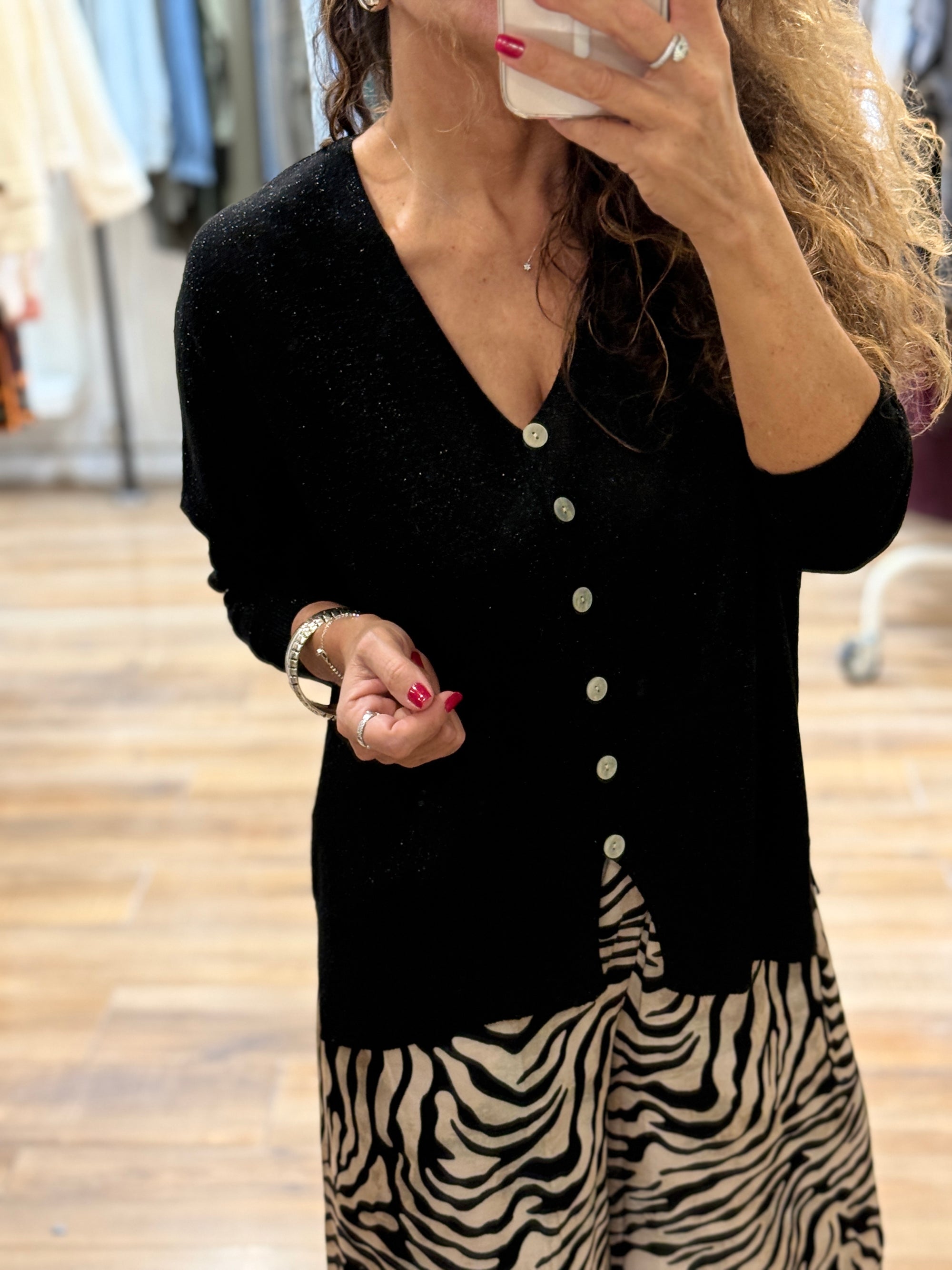 GILET LUREX NOIR