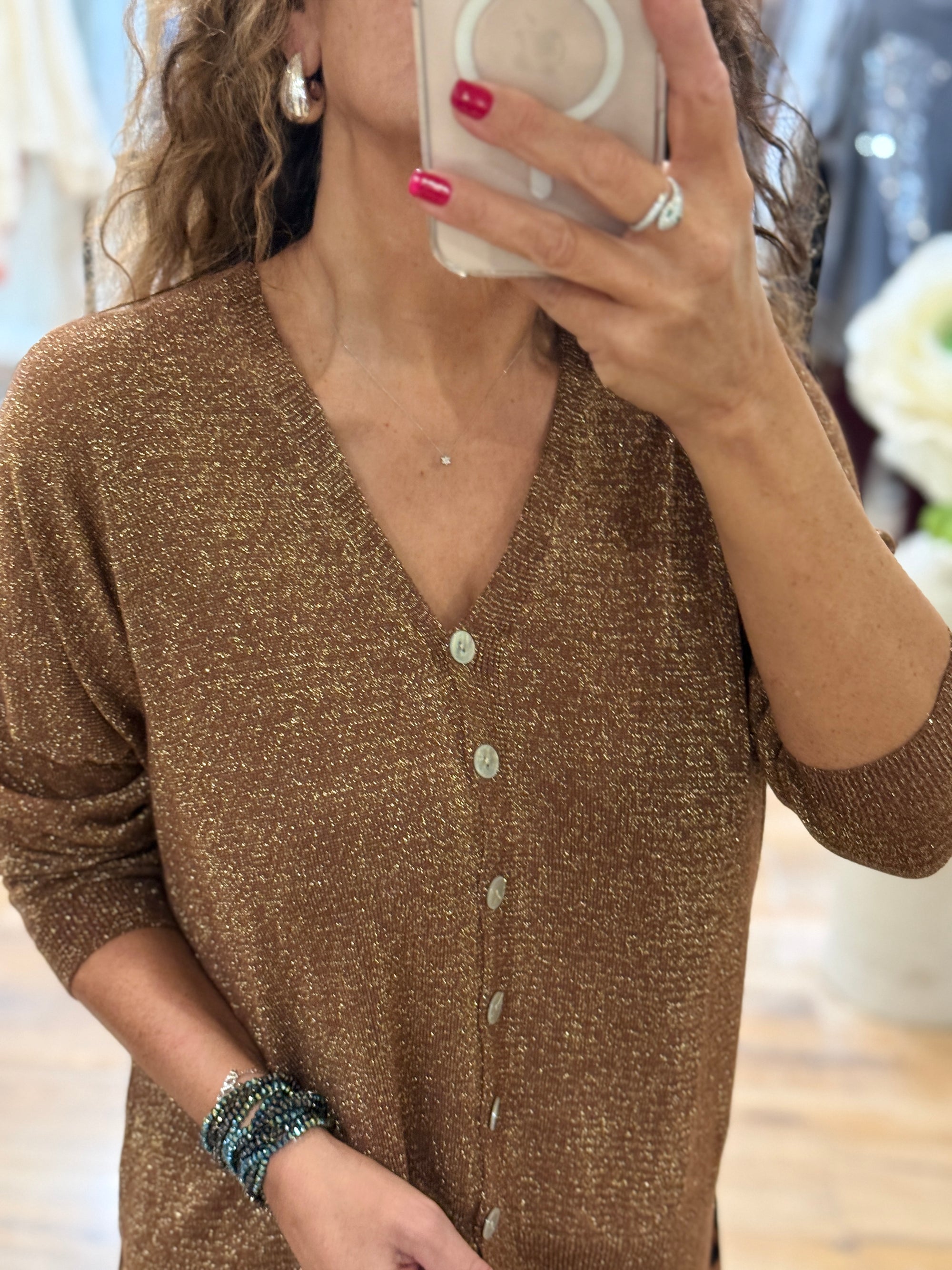 GILET LUREX BRONZE