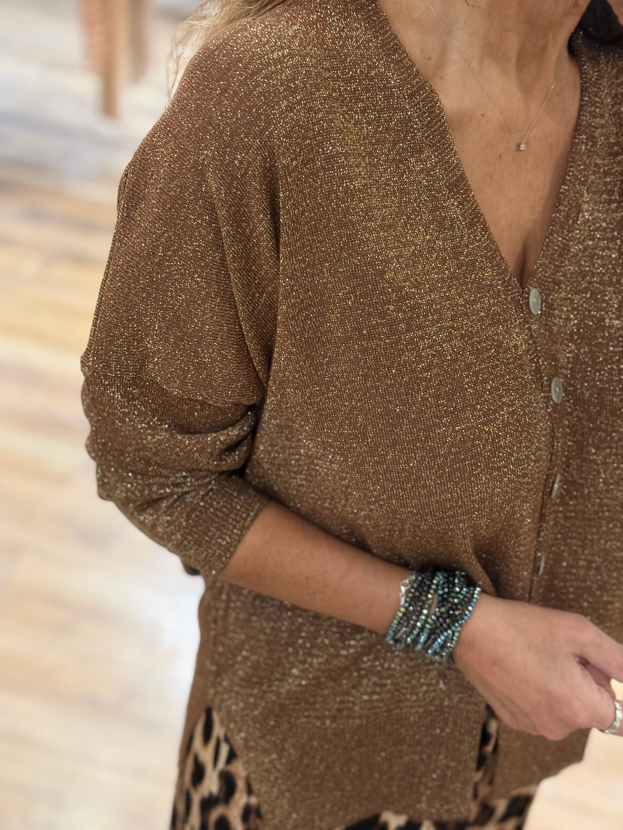 GILET LUREX BRONZE