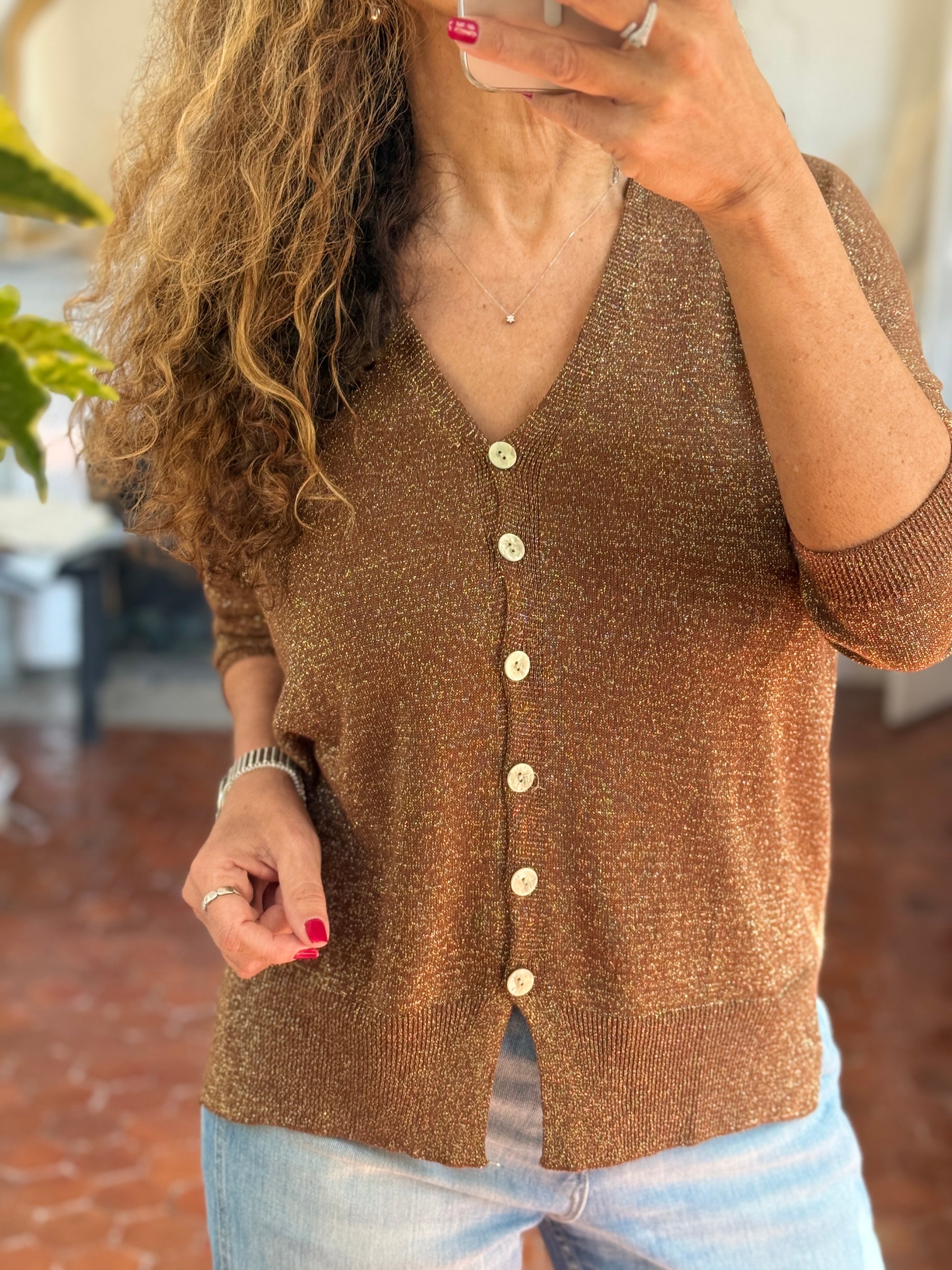GILET LUREX BRONZE